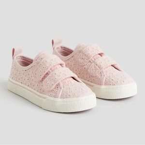 H&M Hook Loop Pink Kids Sneakers with Velcro Straps